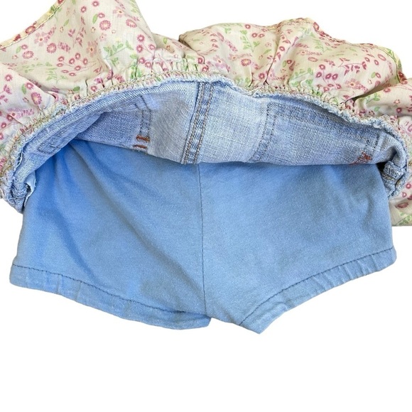 Levi's Ruffled Floral Denim Skirt w Built-in Shorts Toddler Girl's 2T - Picture 11 of 16